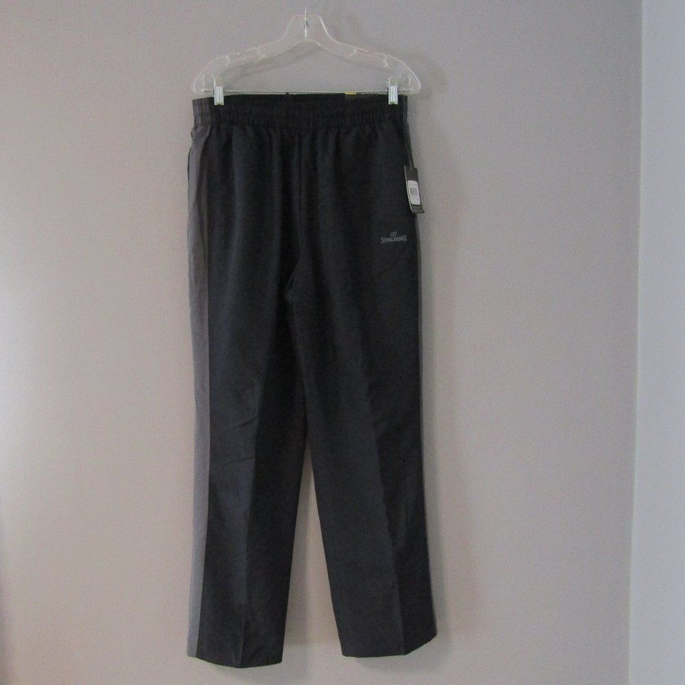 NWT Spalding Performance Black & Gray Track Pants